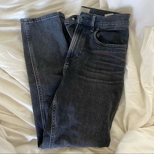 everlane high rise straight cheeky jeans